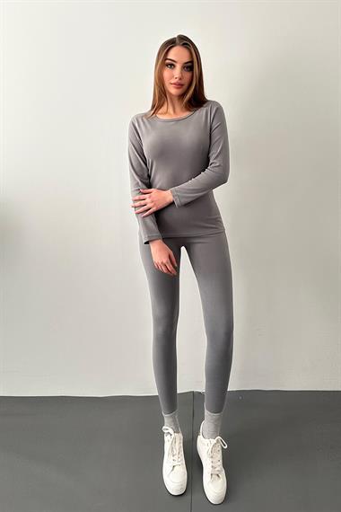 Gri Thermo Fit Termal Takım