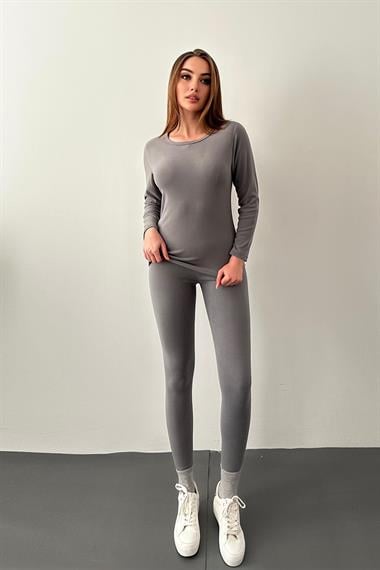 Gri Thermo Fit Termal Takım