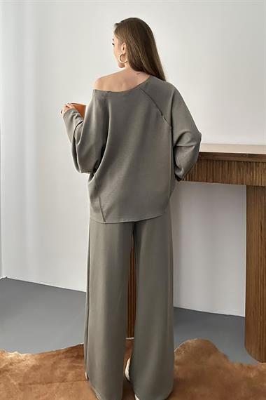 Haki Oversize Kalıp Modal Takım