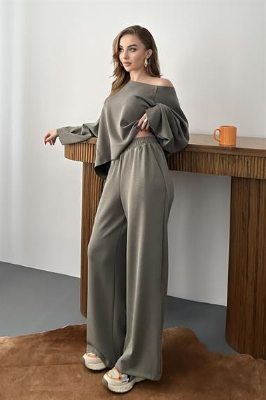 Haki Oversize Kalıp Modal Takım