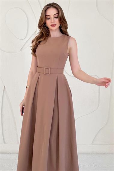 Vizon Halter Yaka Kloş Elbise