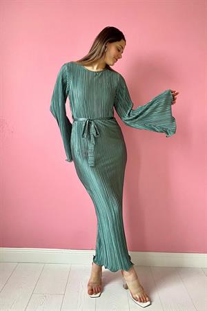 Mint İspanyol Kol Piliseli Elbise