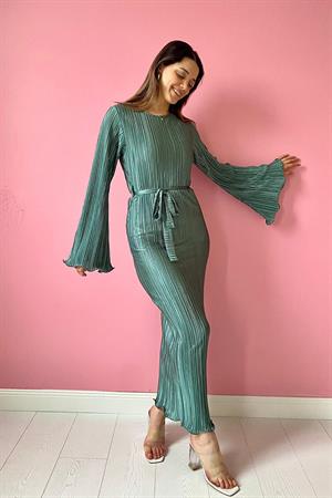 Mint İspanyol Kol Piliseli Elbise