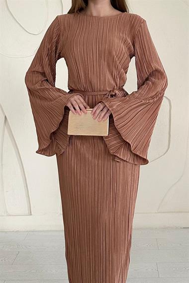 Vizon İspanyol Kol Piliseli Elbise