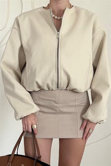 Womens Bomber Jacket Beige