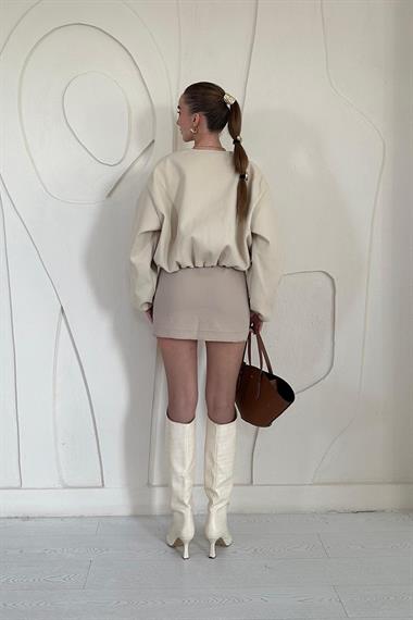 Womens Bomber Jacket Beige