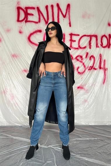 Lazer Kesim Jeans Pantolon