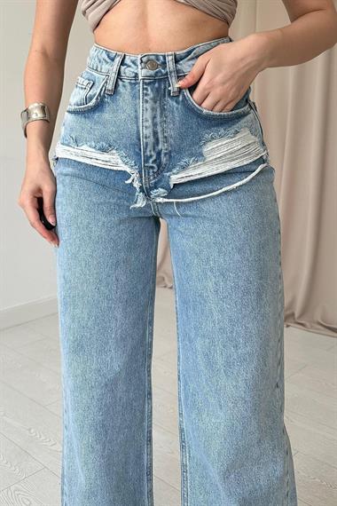 Lazerli Jeans Pantolon