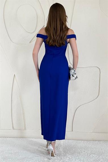 Sax Madonna Yaka Güllü Elbise