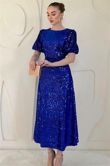 Sax Midi Boy Pul Payet Elbise