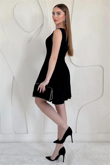 Mini Boy Büzgülü Keten Elbise