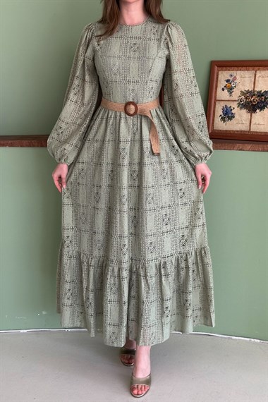 Mint Dantelli Elbise