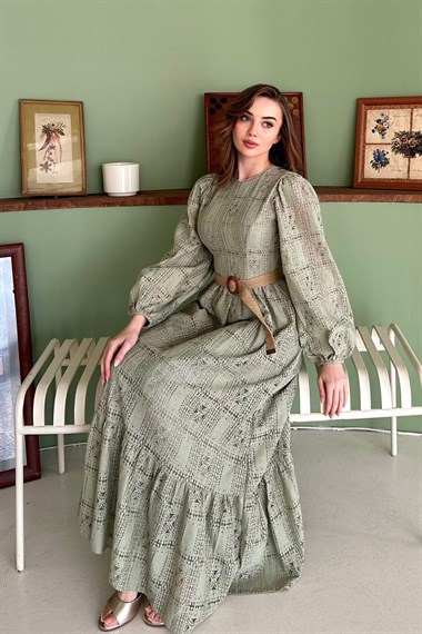 Mint Dantelli Elbise