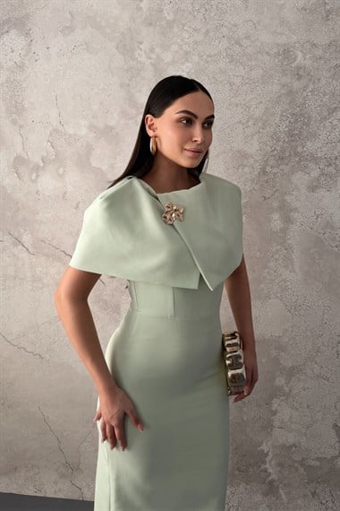 Mint PELERİN DETAYLI ELBİSE