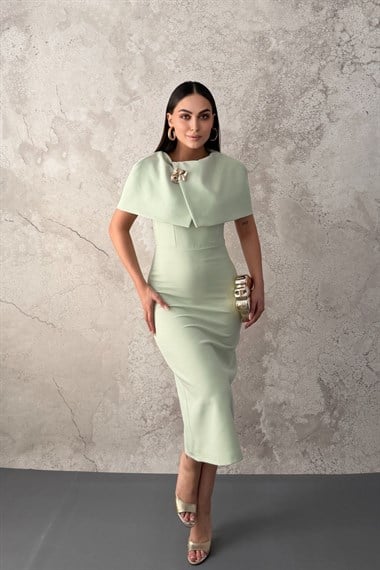 Mint PELERİN DETAYLI ELBİSE