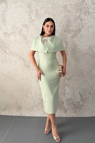Mint PELERİN DETAYLI ELBİSE