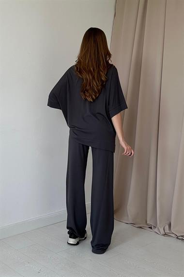 Füme Modal Bluz ve Pantolon Takım