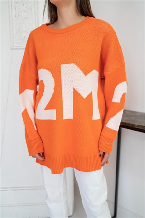 Turuncu Önü Yazılı Kazak