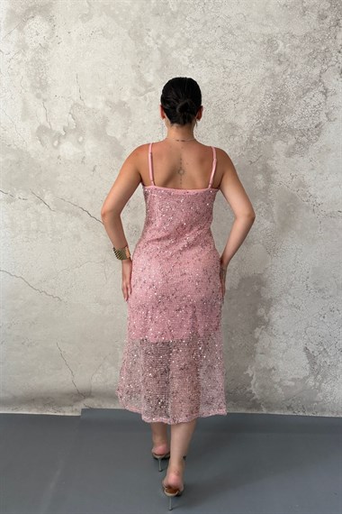Pembe Askılı Elbise