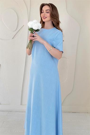 Pleated Crew Neck Dress