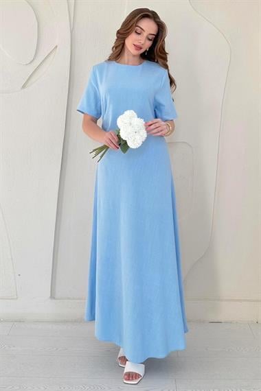 Pleated Crew Neck Dress