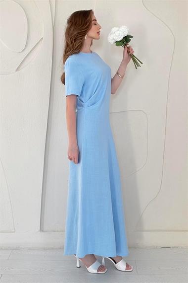 Pleated Crew Neck Dress