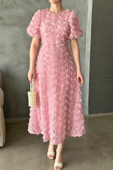 Pudra Güllü Elbise