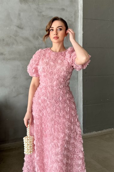 Pudra Güllü Elbise