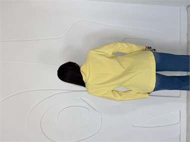 Sarı Gold Düğme Detaylı Belden Oturtmalı Blazer Ceket
