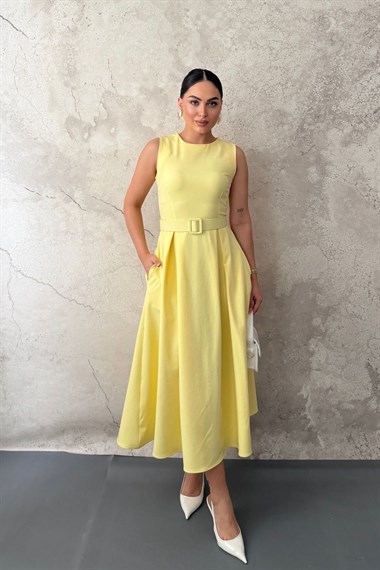 Halter Neck Flared Dress