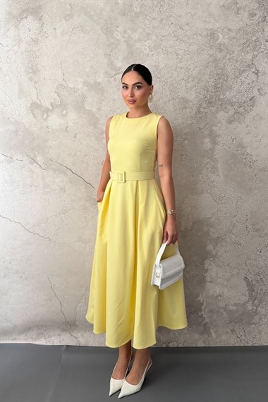 Halter Neck Flared Dress