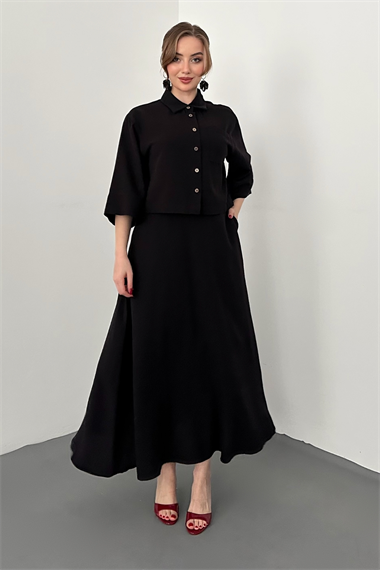 Siyah Askılı Elbise Ve Gömlek