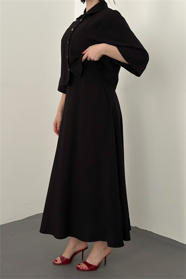 Siyah Askılı Elbise Ve Gömlek