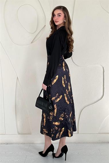 Baskılı Kroşetalı Etek