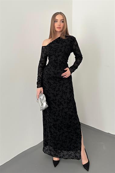 Siyah Transparan Elbise