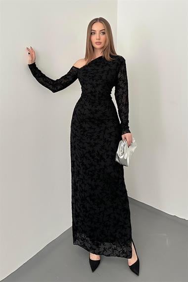 Siyah Transparan Elbise