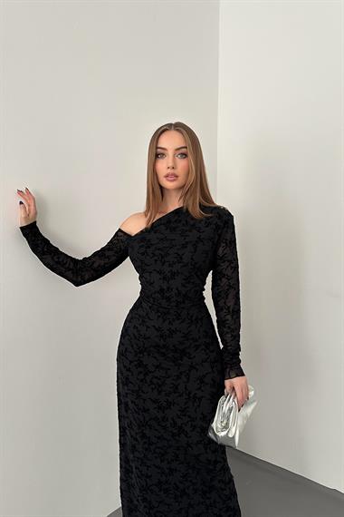 Siyah Transparan Elbise