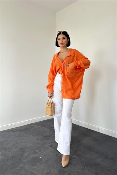 Oranj Tek Cepli Bedensiz Cruz Gömlek