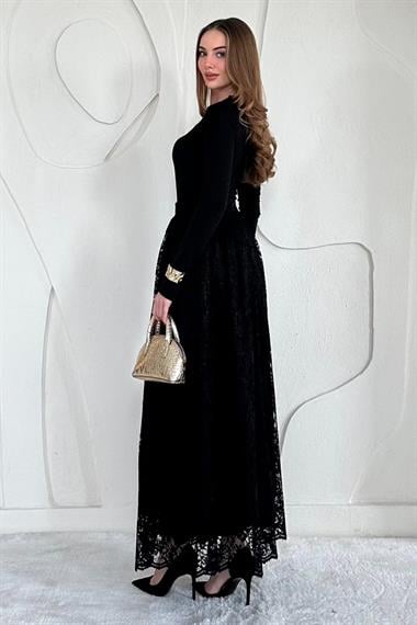 Uzun Dantelli Kloş Etek