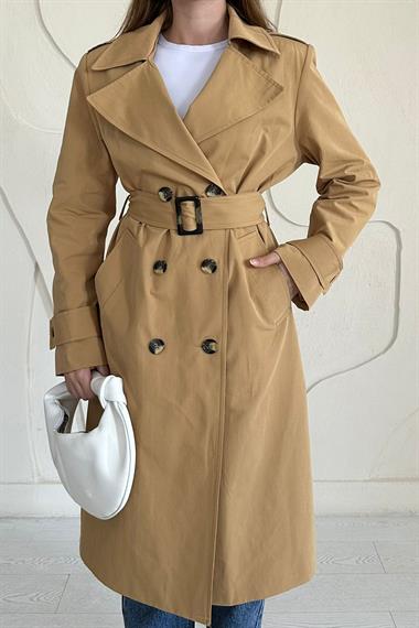 Camel Uzun Kemerli Trençkot