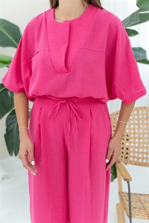 Fuşya V Yaka Takım