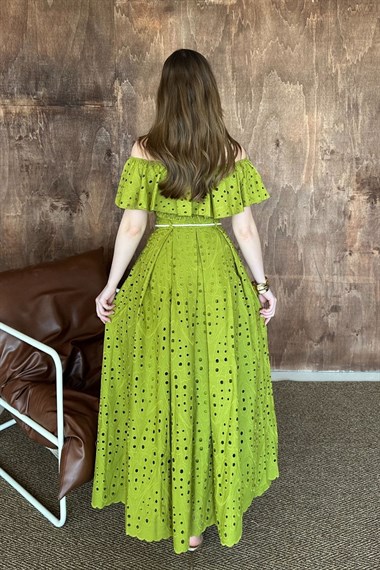 Yağ Yeşili Gipe Detaylı Pinterest Takım
