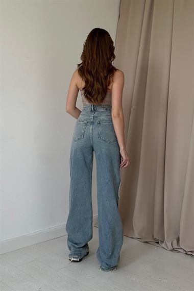 Yan Yırtmaçlı Jeans Pantolon