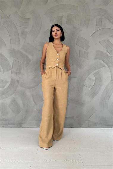 Kamel Yelek ve Pantolon Takım