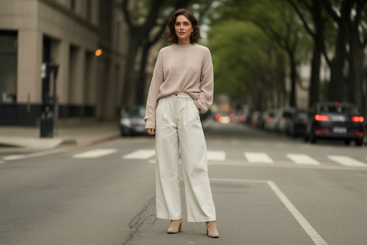 beyaz pantolon kombin