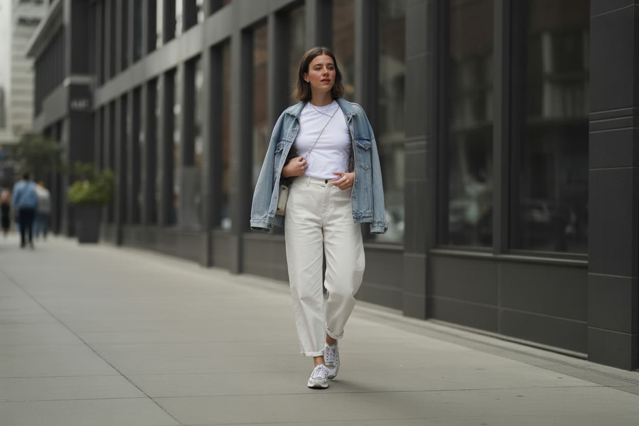 Tesettür Giyimde Beyaz Pantolon Kombinleri