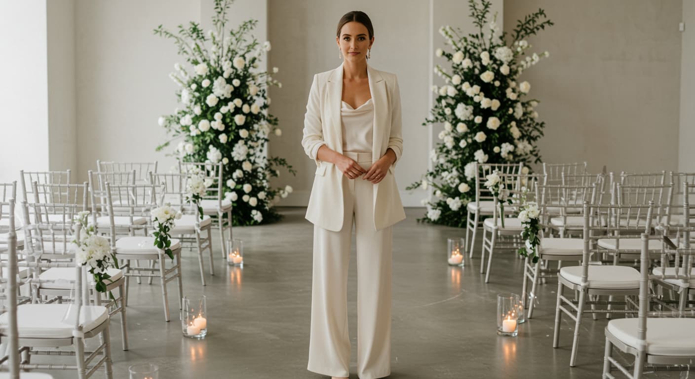 Tesettür Takım Düğün İçin Ceket Pantolon Kombinleri