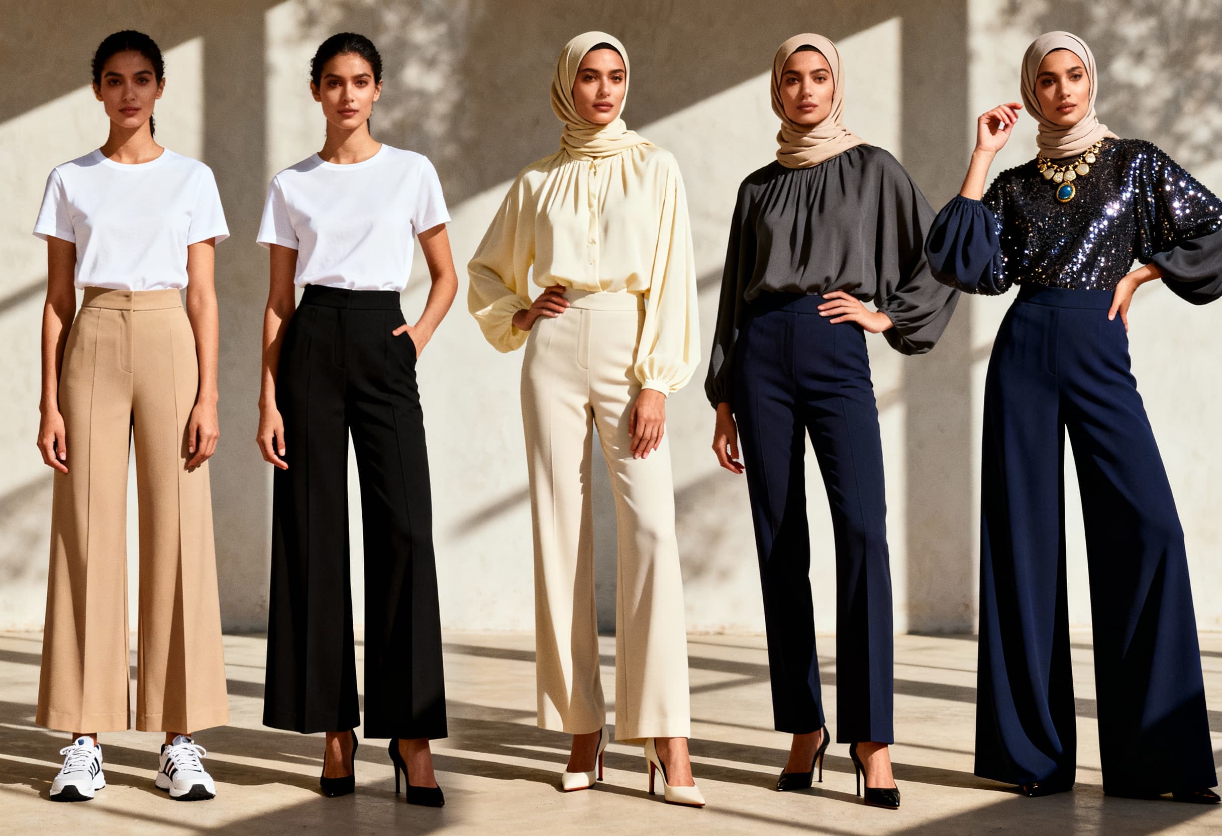 Lacivert Palazzo Pantolon Kombinleri