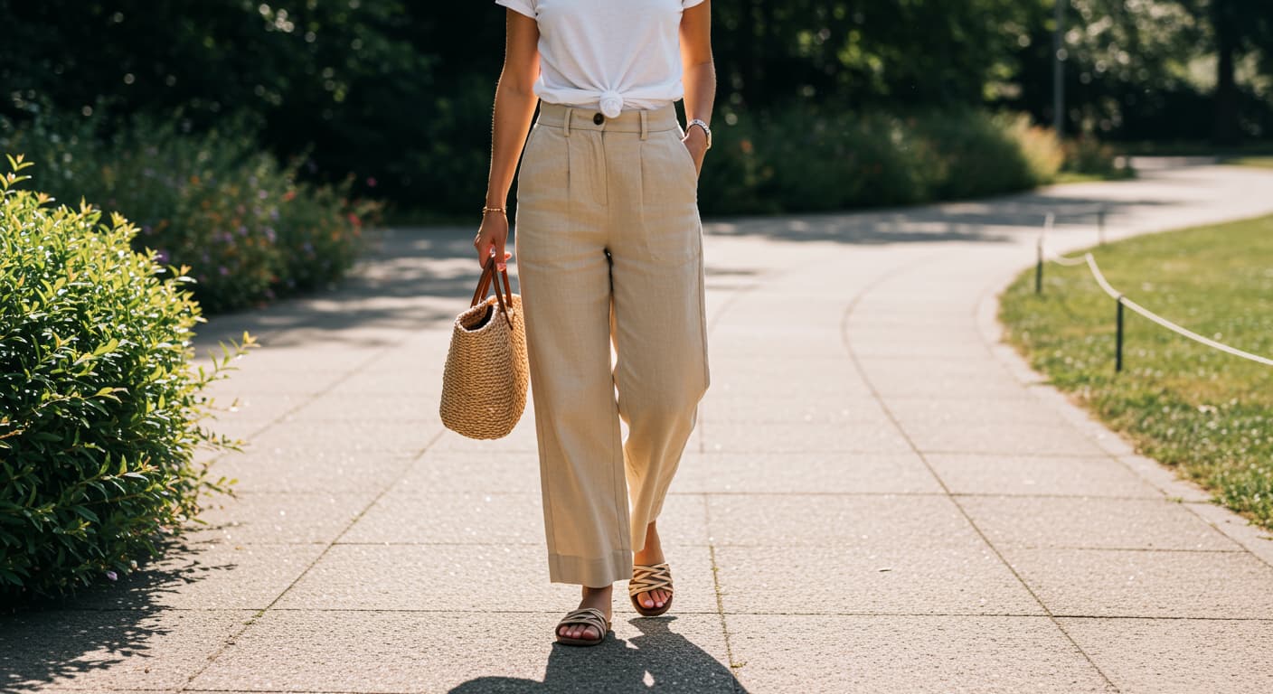 Kadın Keten Pantolon Kombin Önerileri