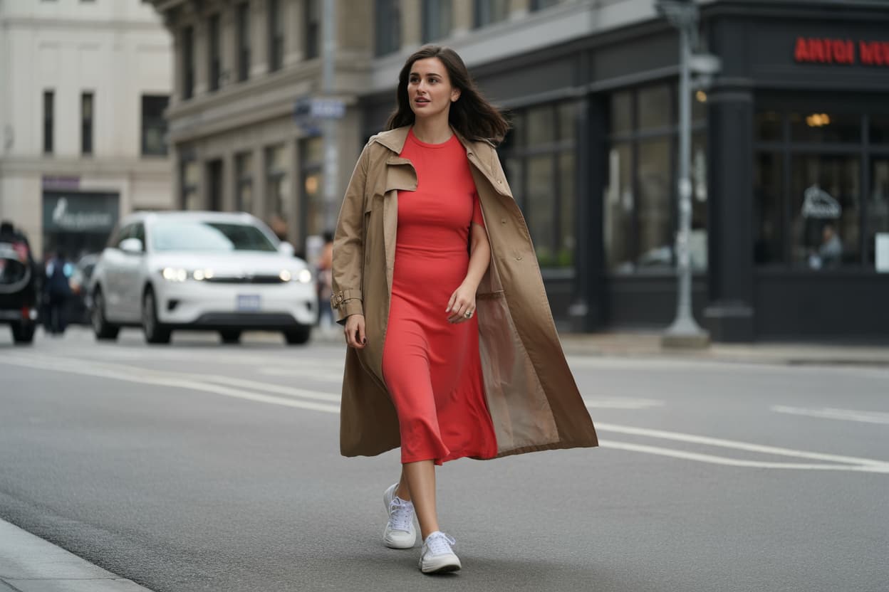 Günlük Kırmızı Elbise Kombinleri